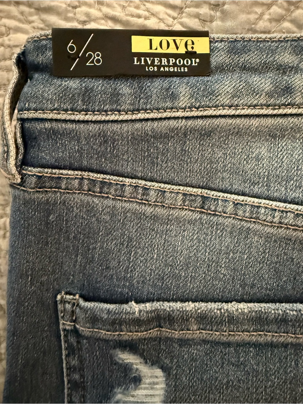 Liverpool Los Angeles High Rise Skinny Jeans NWT Distressed 6/28 - Picture 4 of 11
